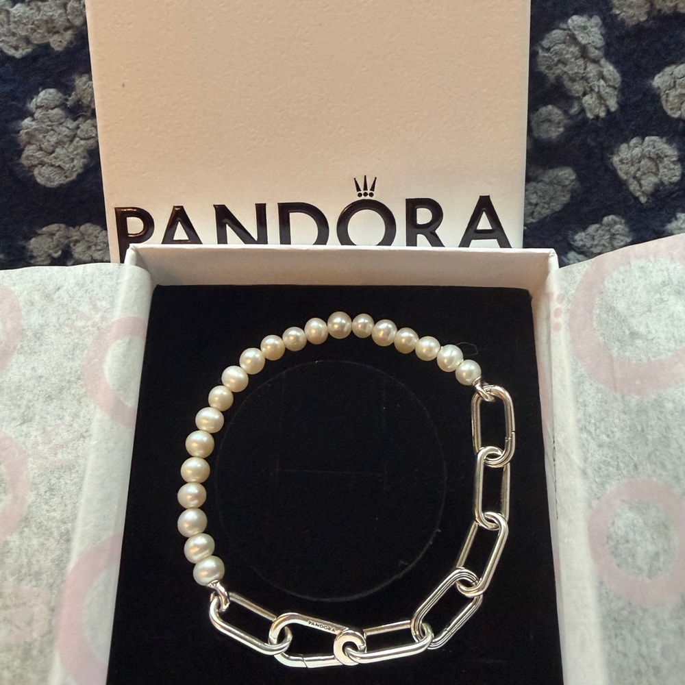 Pandora Silver and Pearl Bracelet